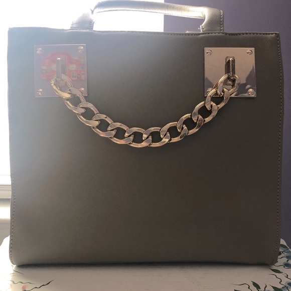 Taupe Gold Chain Purse - Picture 3 of 8